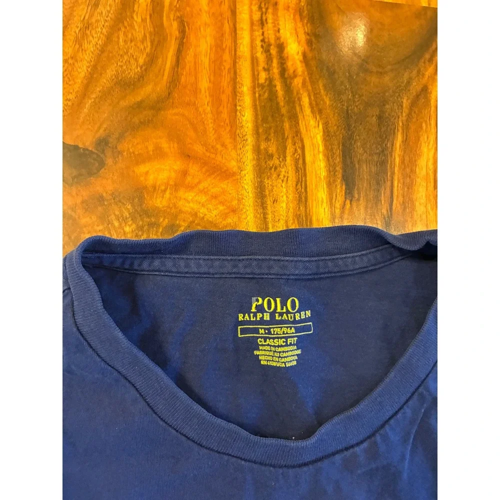 Polo Ralph Lauren Mens Classic Fit Crewneck‎ T-Shirt Navy Blue Size M 0118